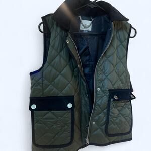 Elie Tahari Olive Green Quilted Vest – Size S/P